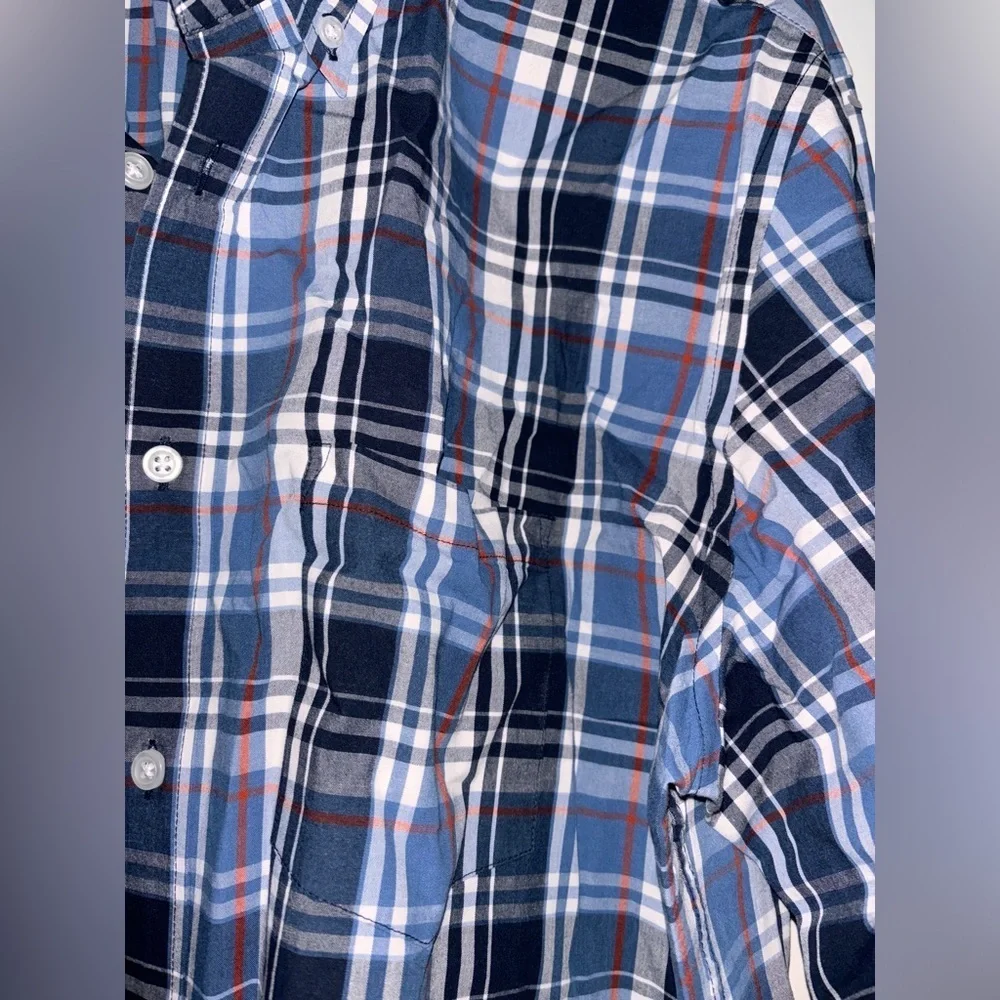 J. Crew Slim Fit Flex Washed Button Up Shirt Business Career Office Blue Men XXL